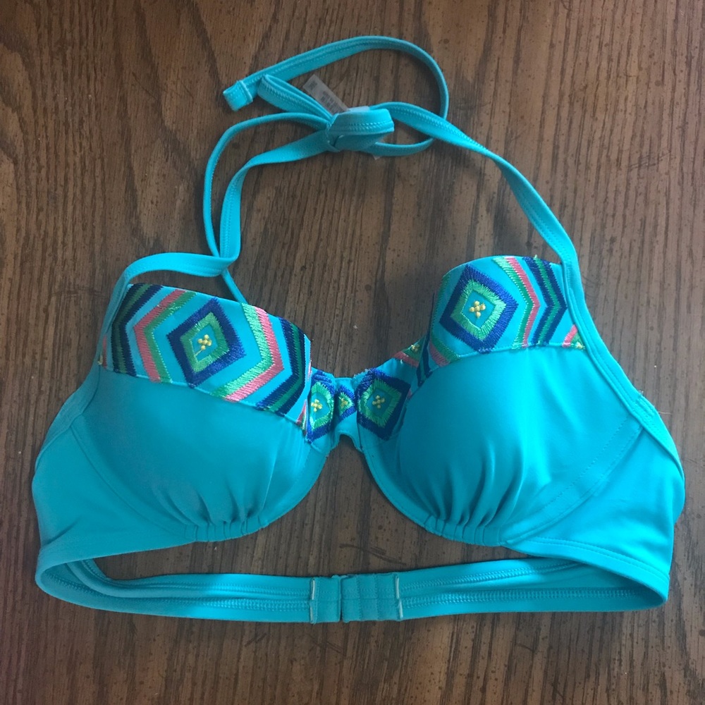 Geometric print bikini top